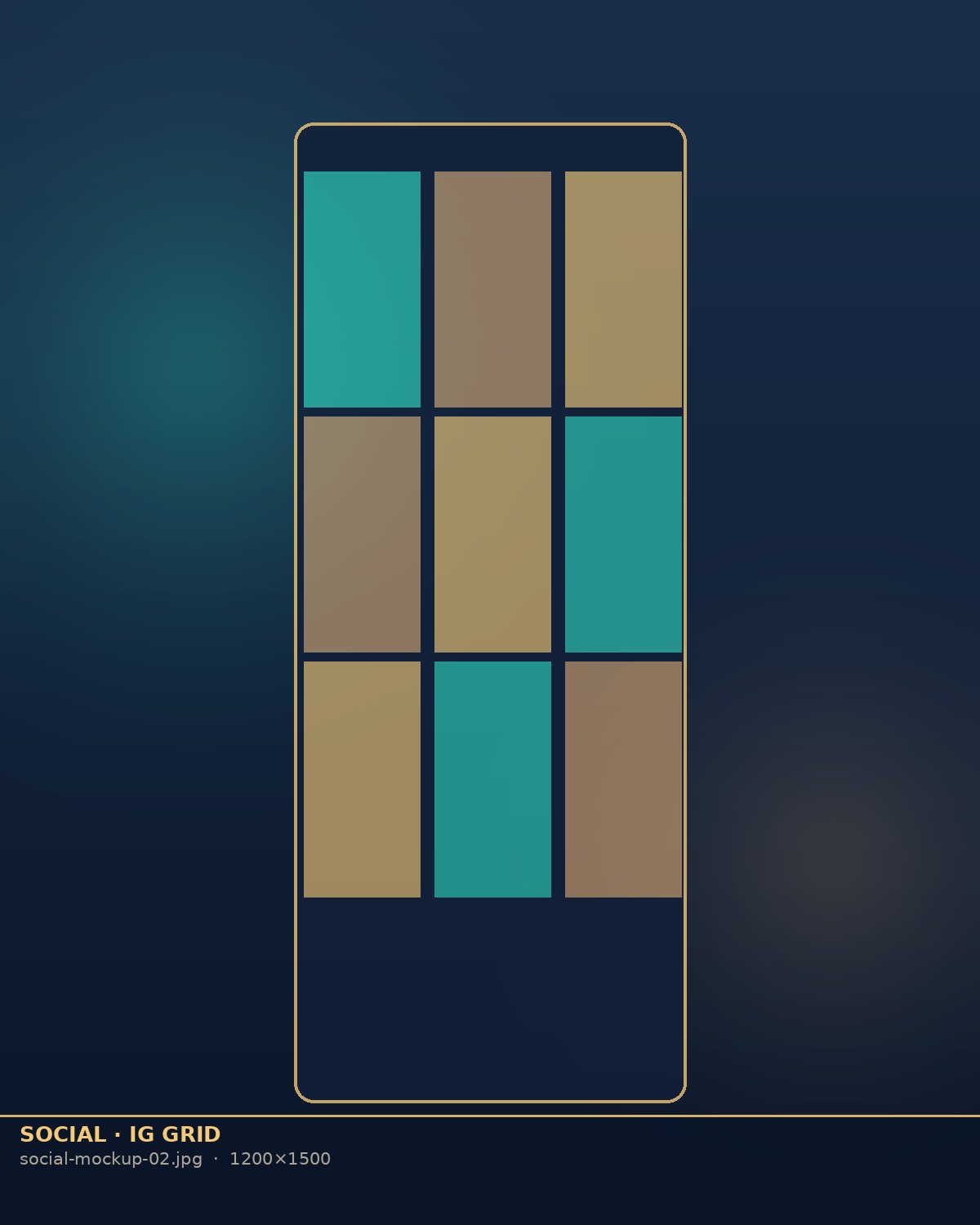 Phone showing Instagram grid